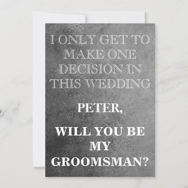 Din tjänst som Groomsman-begäran Inbjudningar (Framsida)