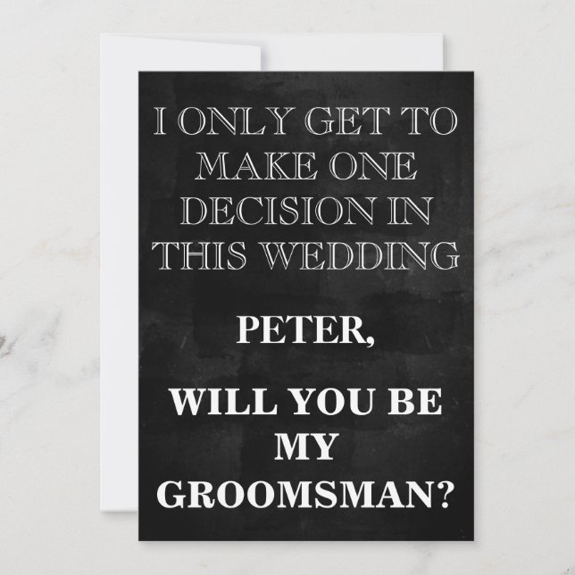 Din tjänst som Groomsman-begäran Inbjudningar (Framsida)