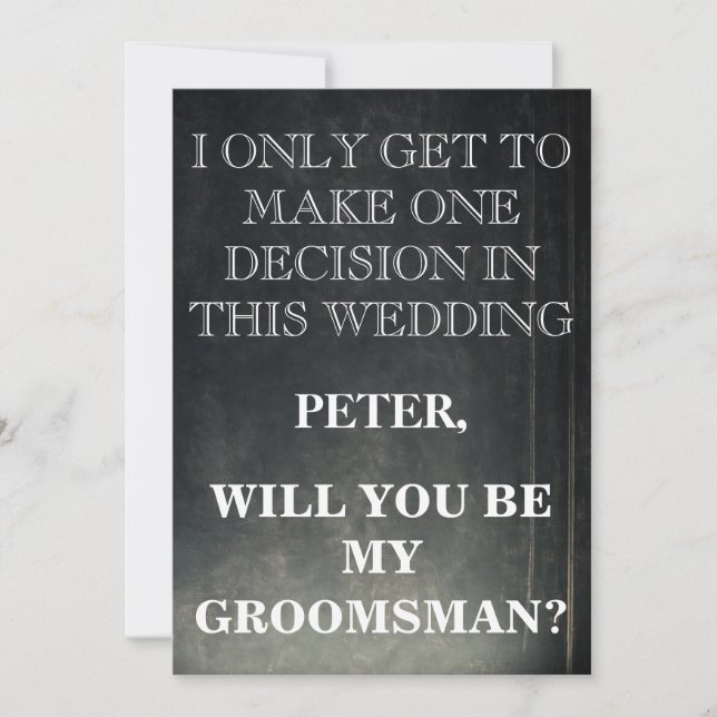 Din tjänst som Groomsman-begäran Inbjudningar (Framsida)