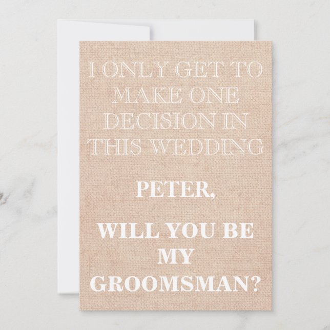 Din tjänst som Groomsman-begäran Inbjudningar (Framsida)