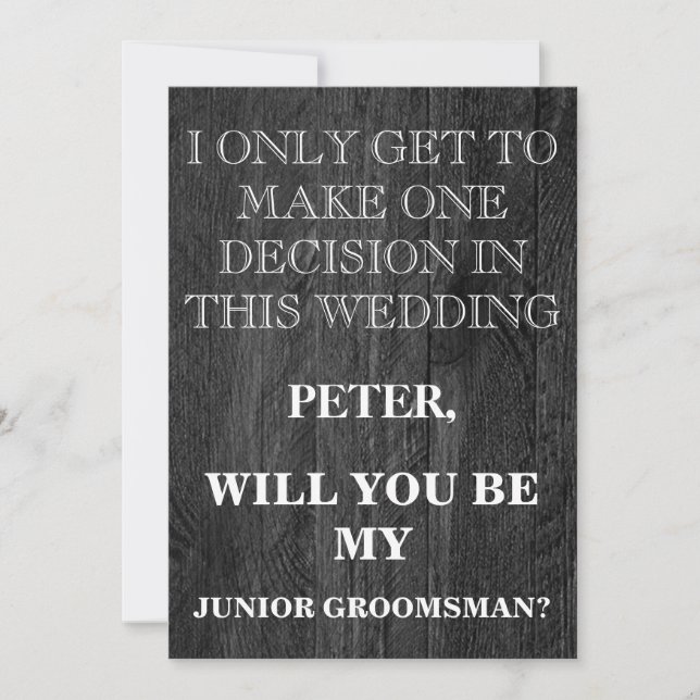 Din tjänst som Groomsman-begäran Inbjudningar (Framsida)