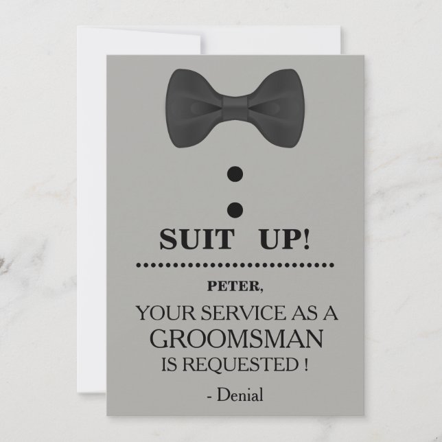 Din tjänst som Groomsman-begäran Inbjudningar (Framsida)