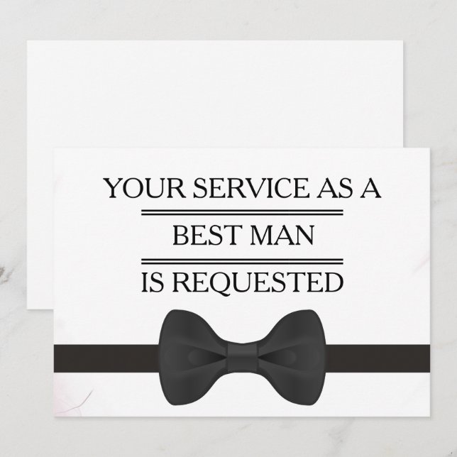 Din tjänst som Groomsman Best Man begär Invit Inbjudningar (Fram/baksida)