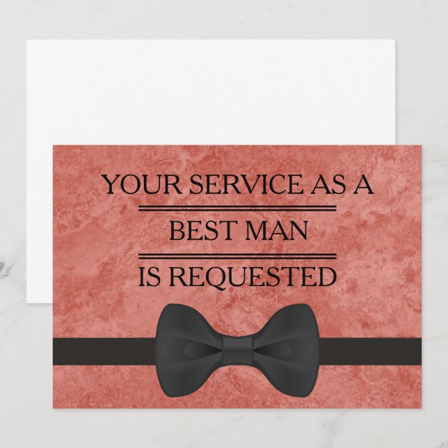 Din tjänst som Groomsman Best Man-förfrågan Inbjudningar (Fram/baksida)