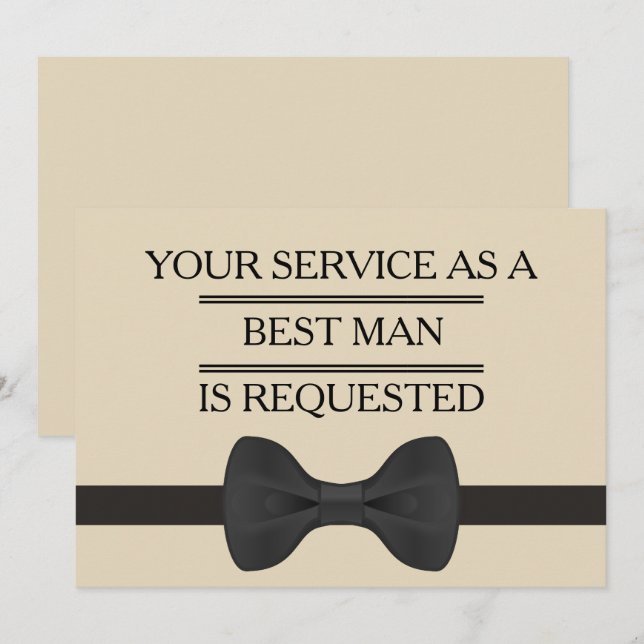 Din tjänst som Groomsman Best Man-förfrågan Inbjudningar (Fram/baksida)