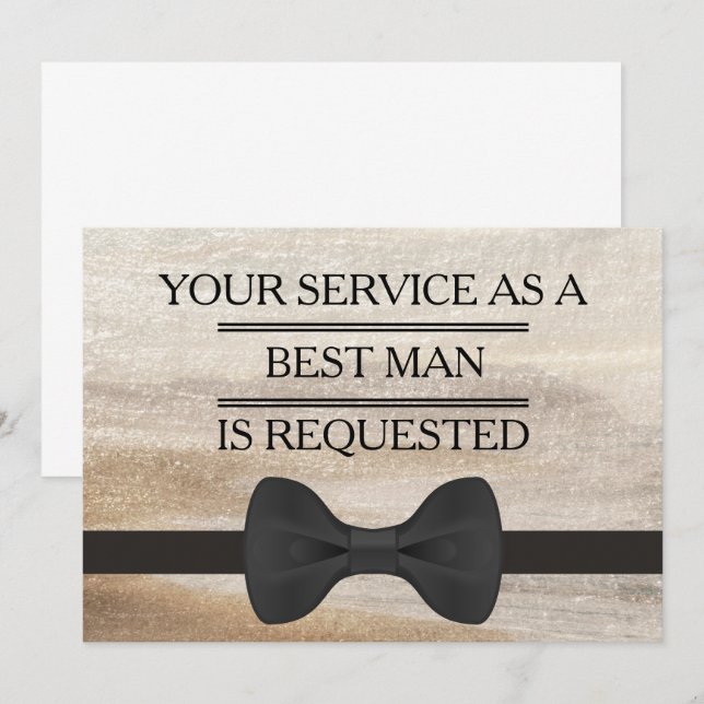 Din tjänst som Groomsman Best Man-förfrågan Inbjudningar (Fram/baksida)