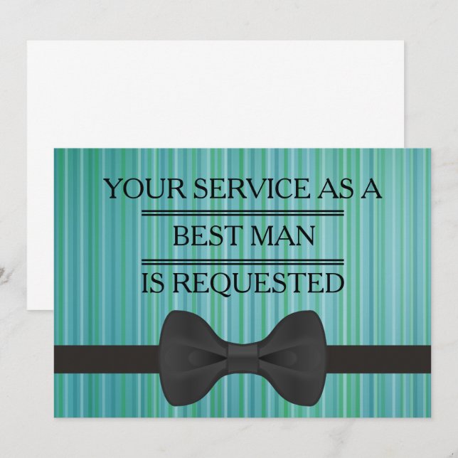 Din tjänst som Groomsman Best Man-förfrågan Inbjudningar (Fram/baksida)