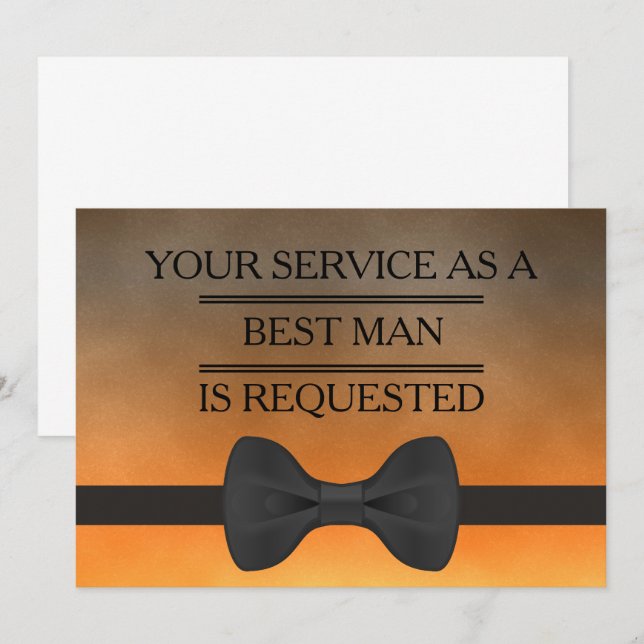 Din tjänst som Groomsman Best Man-förfrågan Inbjudningar (Fram/baksida)