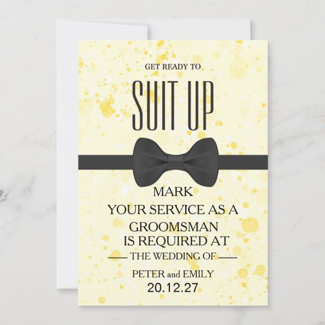 Din tjänst som groomsman inbjudan (Framsida)
