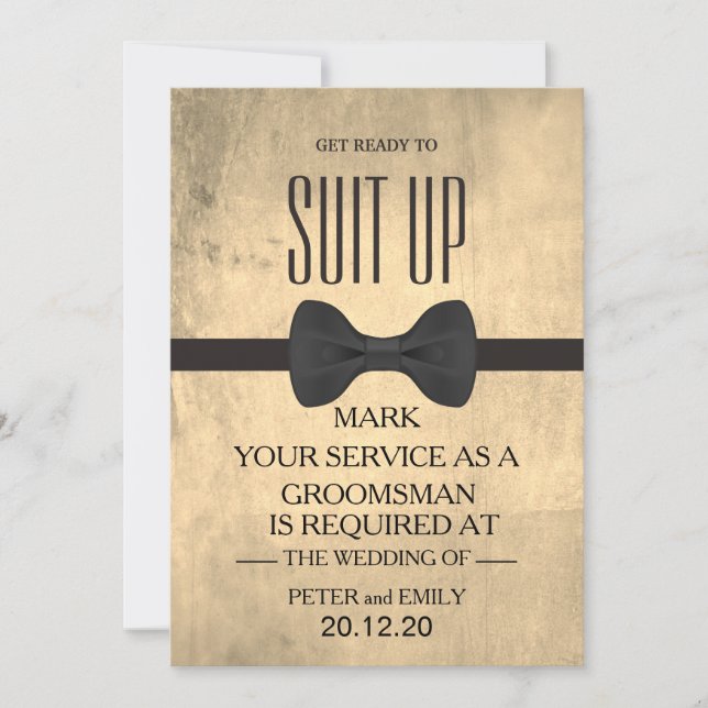 Din tjänst som Groomsman-inbjudan Inbjudningar (Framsida)