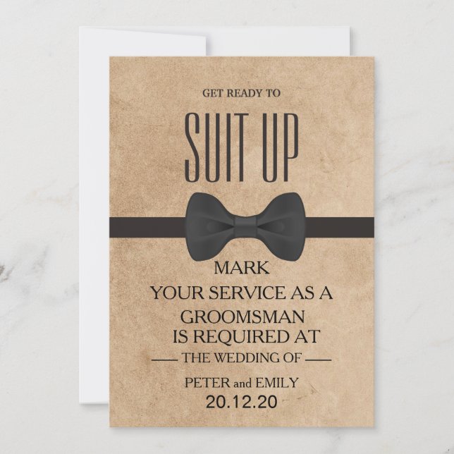 Din tjänst som Groomsman-inbjudan Inbjudningar (Framsida)