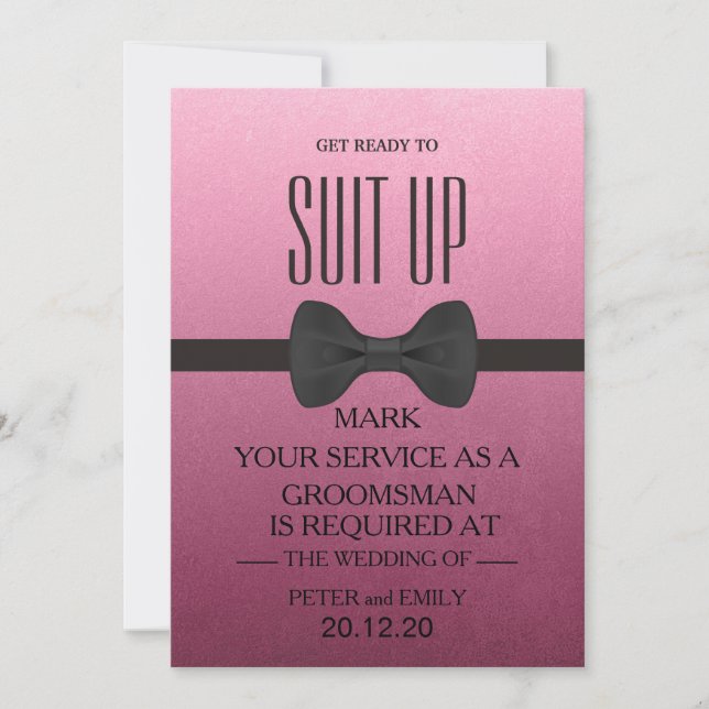 Din tjänst som Groomsman Inbjudningar (Framsida)