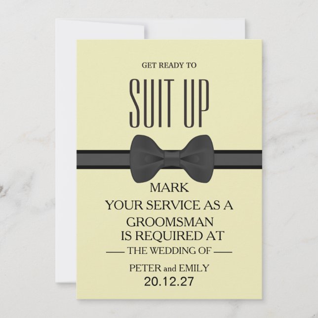 Din tjänst som Groomsman Inbjudningar (Framsida)