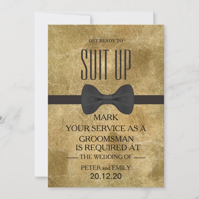 Din tjänst som Groomsman Inbjudningar (Framsida)