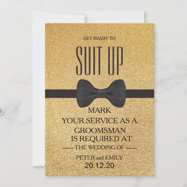 Din tjänst som Groomsman Inbjudningar (Framsida)