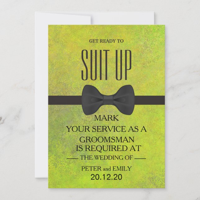 Din tjänst som Groomsman Inbjudningar (Framsida)