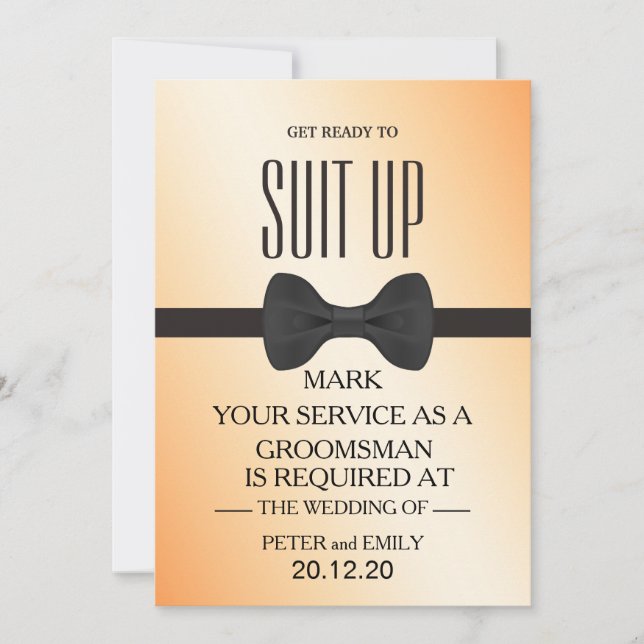 Din tjänst som Groomsman Inbjudningar (Framsida)