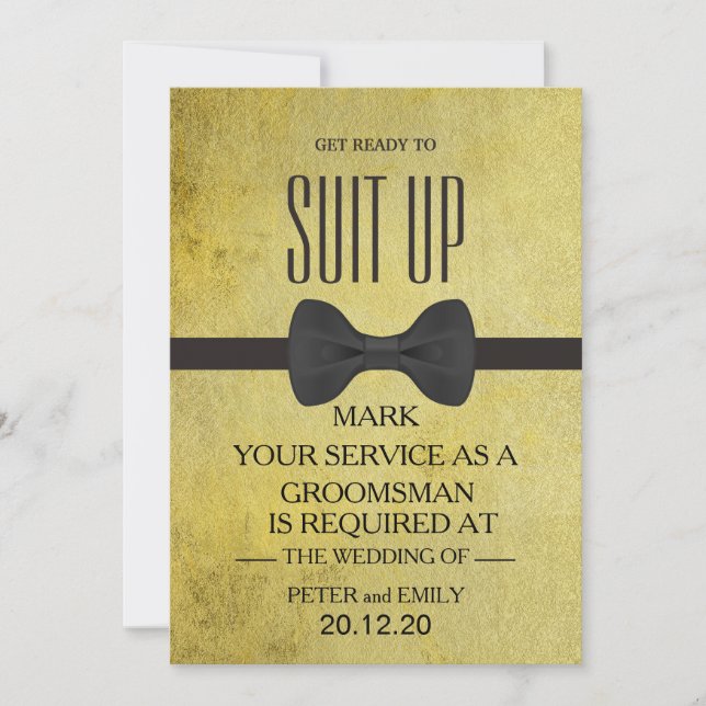 Din tjänst som Groomsman Inbjudningar (Framsida)