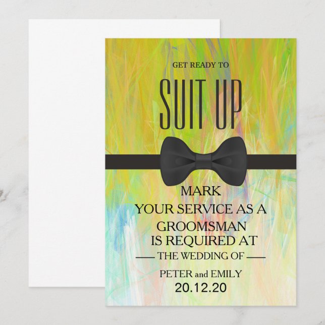 Din tjänst som Groomsman Inbjudningar (Fram/baksida)