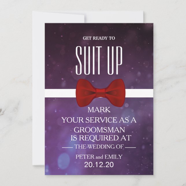 Din tjänst som Groomsman Inbjudningar (Framsida)