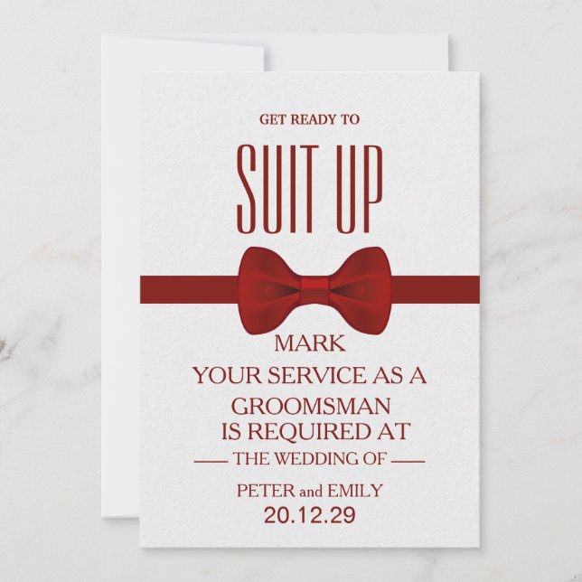Din tjänst som Groomsman Inbjudningar (Framsida)