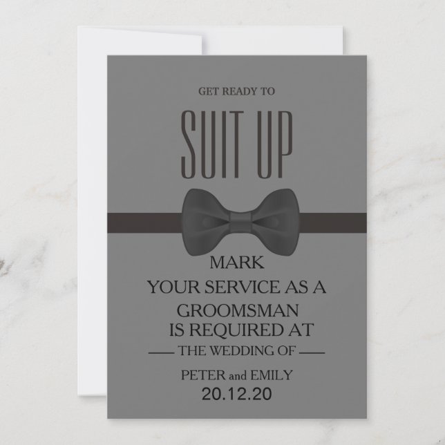 Din tjänst som Groomsman Inbjudningar (Framsida)