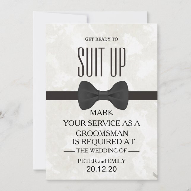 Din tjänst som Groomsman Inbjudningar (Framsida)