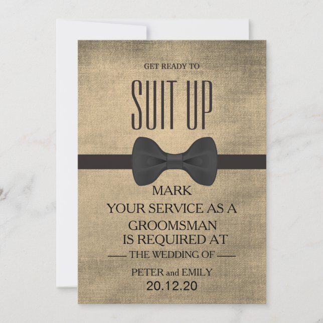 Din tjänst som Groomsman Inbjudningar (Framsida)