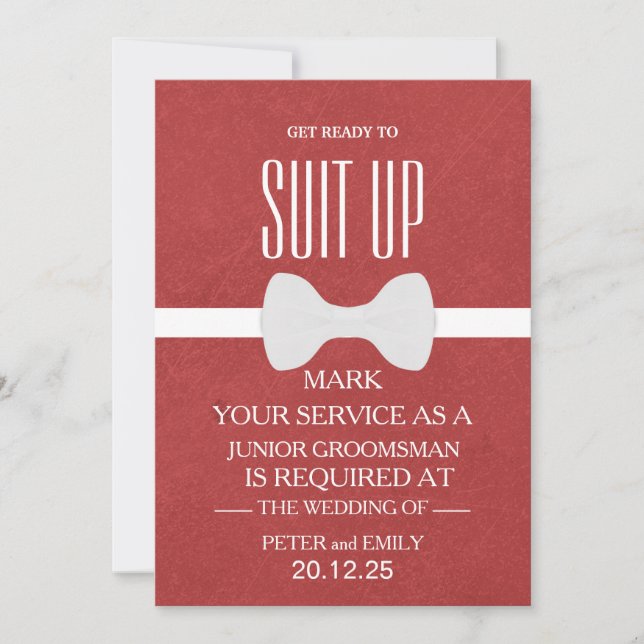 Din tjänst som Groomsman Inbjudningar (Framsida)