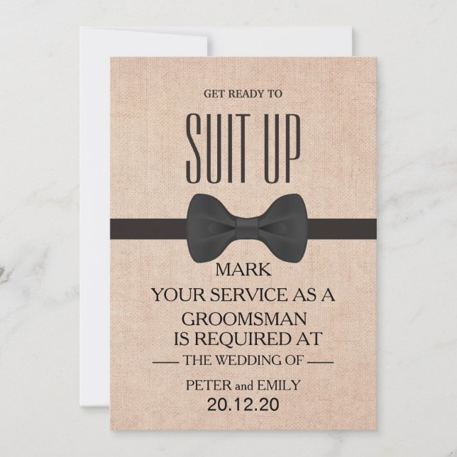 Din tjänst som Groomsman Inbjudningar (Framsida)