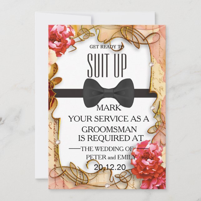 Din tjänst som Groomsman Inbjudningar (Framsida)