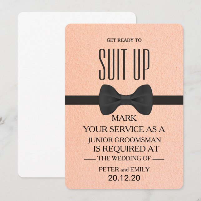 Din tjänst som Groomsman Inbjudningar (Fram/baksida)