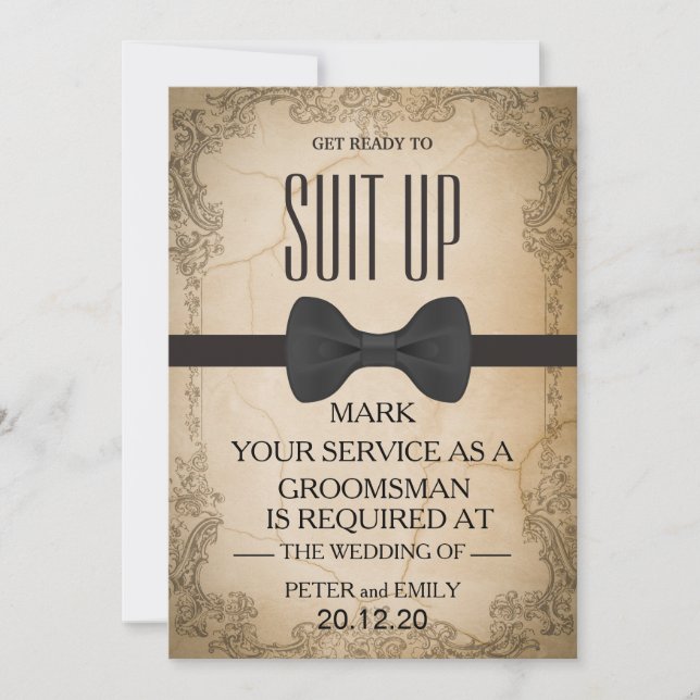 Din tjänst som Groomsman Inbjudningar (Framsida)