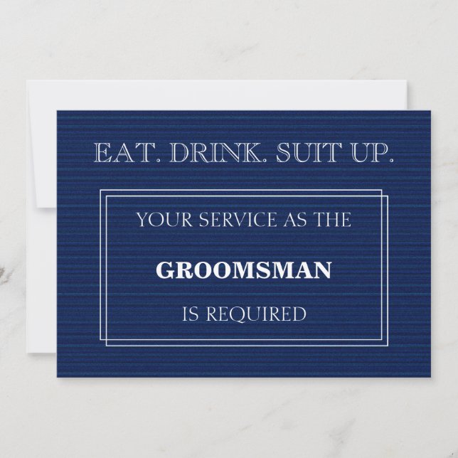 Din tjänst som Groomsman kräver blått Inbjudningar (Framsida)