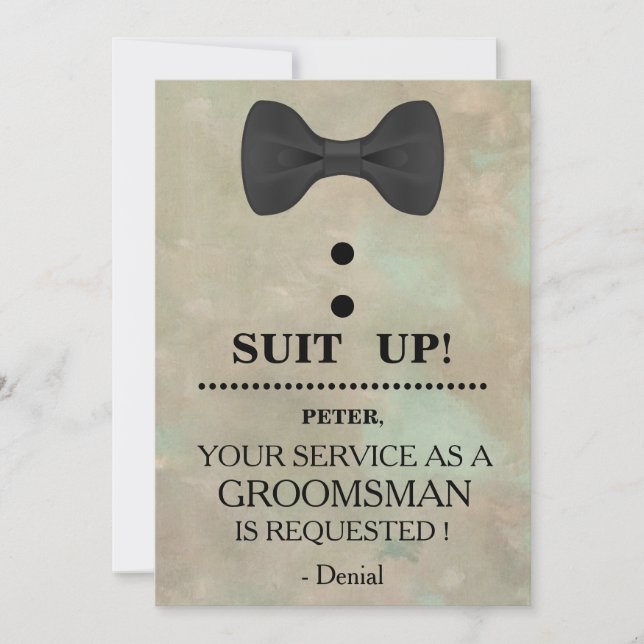 Din tjänst som inbjudan till Groomsman-begäran (Framsida)