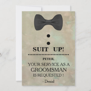 Din tjänst som inbjudan till Groomsman-begäran