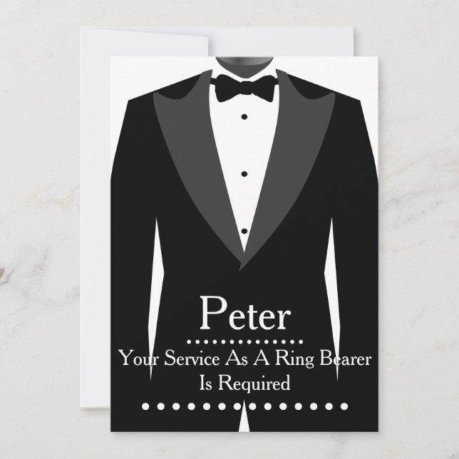 Din tjänst som Ring Bearer Groomsman Inbjudningar (Framsida)