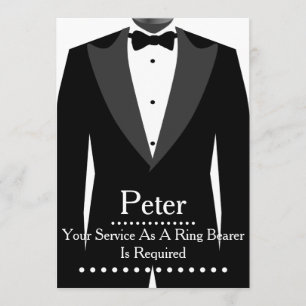 Din tjänst som Ring Bearer Groomsman Inbjudningar