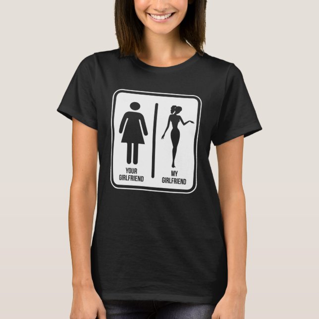 Din tjej mot min tjej t shirt (Framsida)