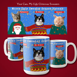 Din tre katter-Bära, Ugly jul-sötare Foto Kaffemugg