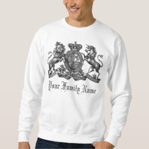 Din tröja för efternamnanpassadevapensköld sweatshirt