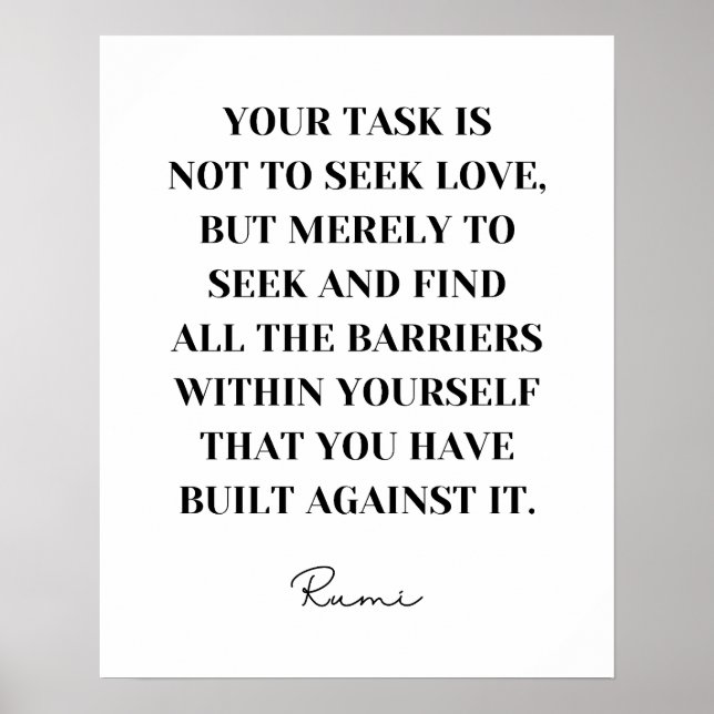 Din uppgift är inte att söka efter kärlek - Rumi-c Poster (Framsidan)