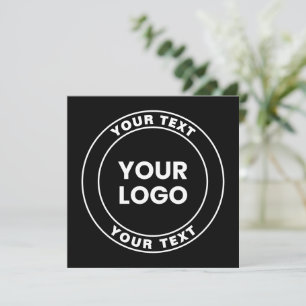 Din uppladdade logotyp + fet cirkulär text anteckningskort