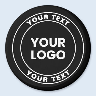 Din uppladdade logotyp + fet cirkulär text magnet