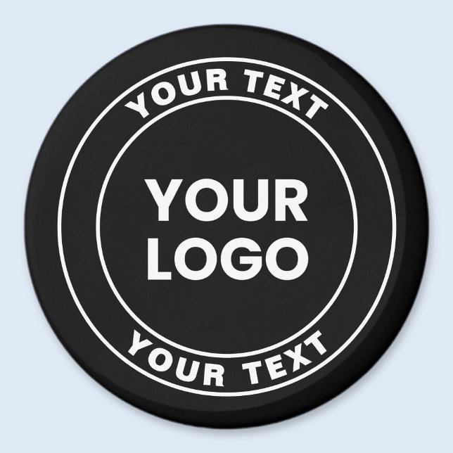 Din uppladdade logotyp + fet cirkulär text  magnet (Skapare uppladdad)