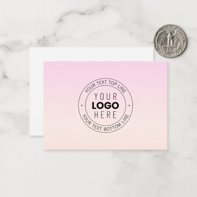 Din uppladdade logotyp | Redigerbar cirkulär text  Anteckningskort (Fram/Back In Situ)