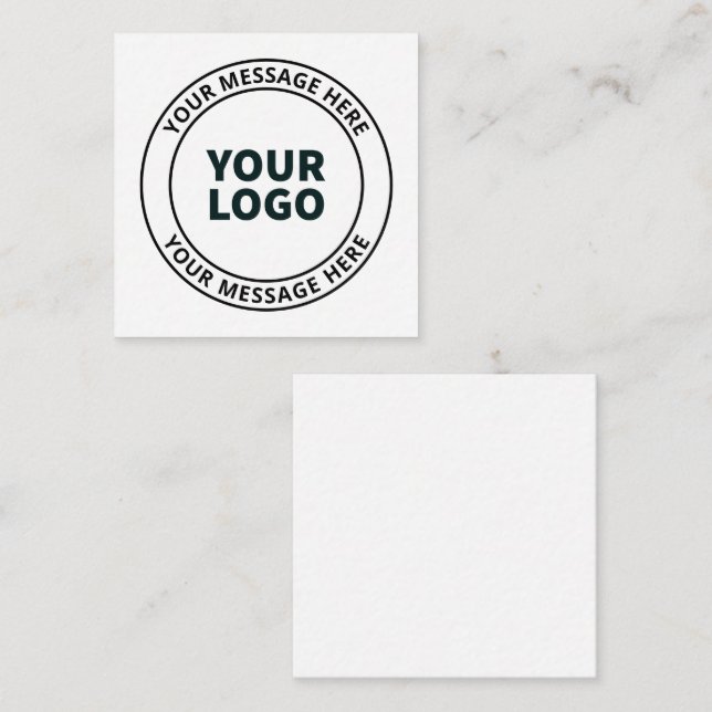 Din uppladdade logotyp + redigerbar cirkulär text  tilläggskort (Fram/baksida)