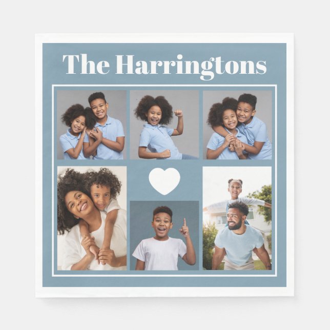 Din uppsättning med foton, text och Färg underlägg Pappersservett (Framsidan)