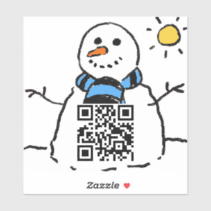 Din URL på en snömannen QR-kod dekal
