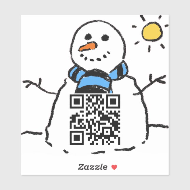 Din URL på en snömannen QR-kod dekal (Ark)